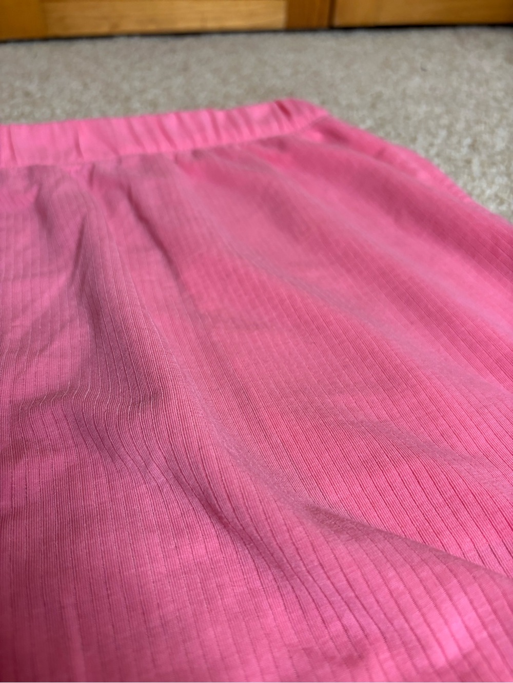 Pink Ribbed Lounge Shorts - Picture 3 of 5
